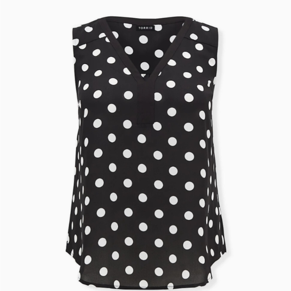 Torrid Black and White Polka Dot Blouse